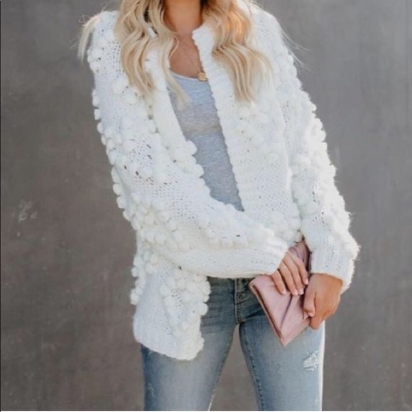 Vici Sweaters - Vici White/cream chunky knit heart Sweater